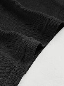 SHEIN MOD Áo khoác và áo lót dành cho xe tăng nữ Thắt nơ trước Nếp gấp Phần Ngực màu trơn Giải trí - màu đen - Xem 4