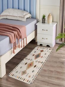 1pc Polyester Rug, Modernist Geometric Pattern Anti-slip Floor Carpet For Living Room, Bedroom - Multicolor - View 5