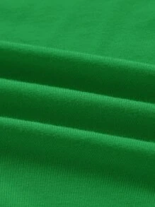 SHEIN MOD 素色露背蝙蝠袖T恤 - 綠色 - 查看 3