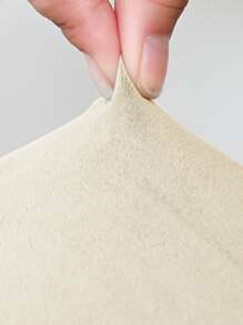 1pc Polyester Stool Cover, Plain Stretchy Stool Seat Slipcover For Dining Room - Beige - View 4