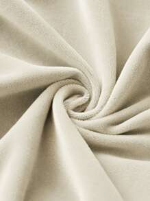 1pc Polyester Stool Cover, Plain Stretchy Stool Seat Slipcover For Dining Room - Beige - View 5