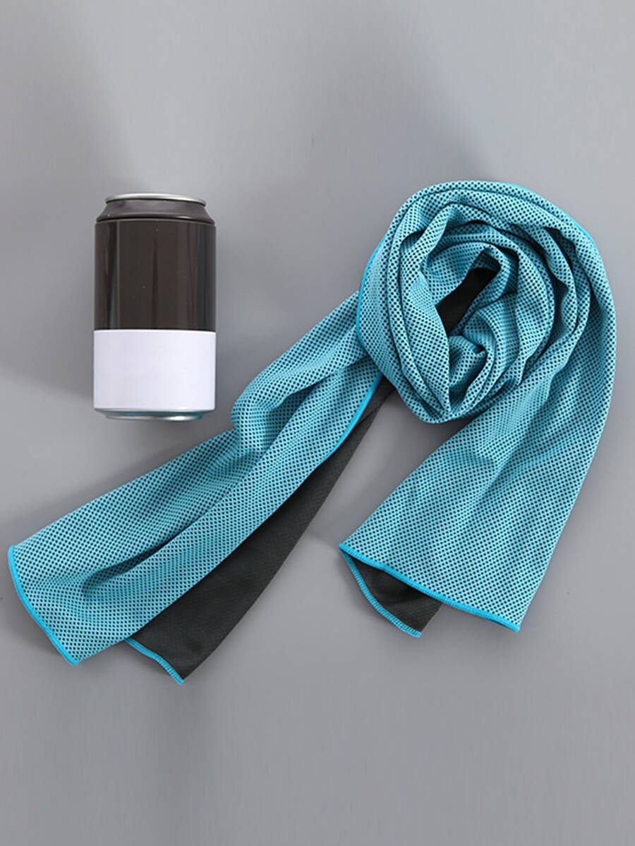 1條素色藍色運動毛巾戶外涼爽面料健身毛巾 - 藍色 - 查看 1