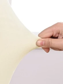 1pc Solid Silver Fox Plush Chair Cover, Modern Simple Thick Flannel Chair Dust Cover, Suitable For Study, Bedroom, Dining Room Chair - Beige - View 4