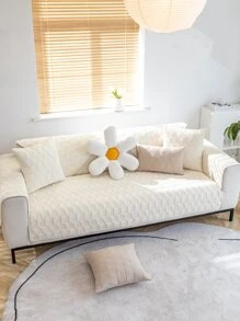 1入組米色沙發巾現代滌綸沙發套家用毯子 - 米色 - 查看 3