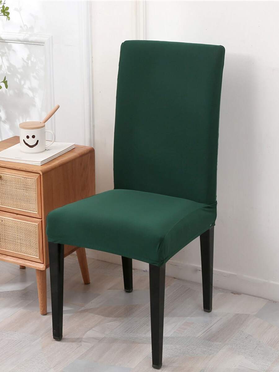 1入組滌綸餐椅套深綠色彈力餐廳椅套 - 墨綠色 - 查看 1