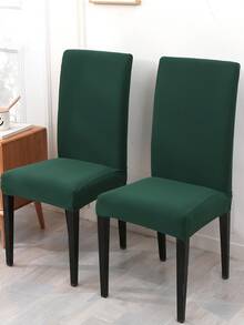 1入組滌綸餐椅套深綠色彈力餐廳椅套 - 墨綠色 - 查看 3
