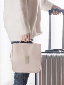 Bolsa De Almacenamiento Portátil Para Viajes, Bolsa De Maquillaje, Bolsa De Artículos De Tocador, Suministros Escolares, Cosas Para La Universidad, Para Estudiantes, Bolsa Esencial Para Viajes En Crucero, Bolsa De Playa, Toalla De Playa Organizador, Accesorios De Playa, Bolsas Para Vacaciones, Esenciales Para Fiestas De Verano, Para Vacaciones - Beis - Ver 2