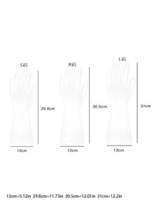1pc PVC Household Glove, Modern White Waterproof Dishwashing Glove For Household - White - View 2