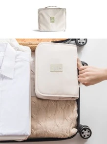 Bolsa De Almacenamiento Portátil Para Viajes, Bolsa De Maquillaje, Bolsa De Artículos De Tocador, Suministros Escolares, Cosas Para La Universidad, Para Estudiantes, Bolsa Esencial Para Viajes En Crucero, Bolsa De Playa, Toalla De Playa Organizador, Accesorios De Playa, Bolsas Para Vacaciones, Esenciales Para Fiestas De Verano, Para Vacaciones - Beis - Ver 5