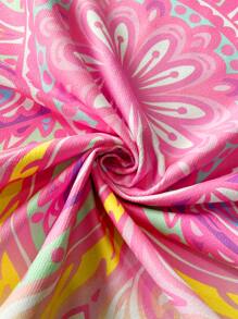 1入組曼陀羅圖案沙灘巾纖維矩形旅行沙灘巾適合游泳潛水夏季 - 彩色 - 查看 4