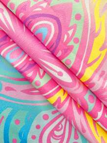 1入組曼陀羅圖案沙灘巾纖維矩形旅行沙灘巾適合游泳潛水夏季 - 彩色 - 查看 5