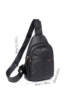 Mini Zipper Bum Bag Black Sling Bag - Black - View 3