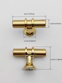 Manilla para puerta de gabinete de un solo orificio de acero inoxidable y plástico - Dorado - Ver 3