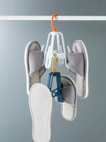 1pc PP Drying Rack, Modern Two Tone Foldable Shoes Drying Hanger For Household - White - View 3