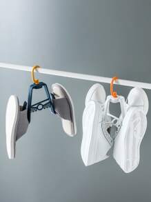 1pc PP Drying Rack, Modern Two Tone Foldable Shoes Drying Hanger For Household - White - View 4