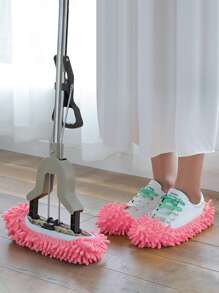 2pcs/set Pink Shoe Cover, Simple Cleaning Design Shoe Booties Cover For Indoor - Pink - View 1