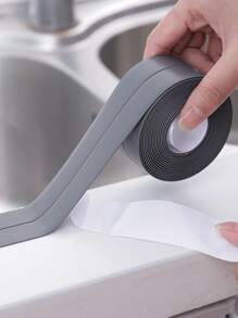 1roll Plastic Sealing Strip, Grey Sealing Tape For Kitchen, Bathroom - Grey - View 1