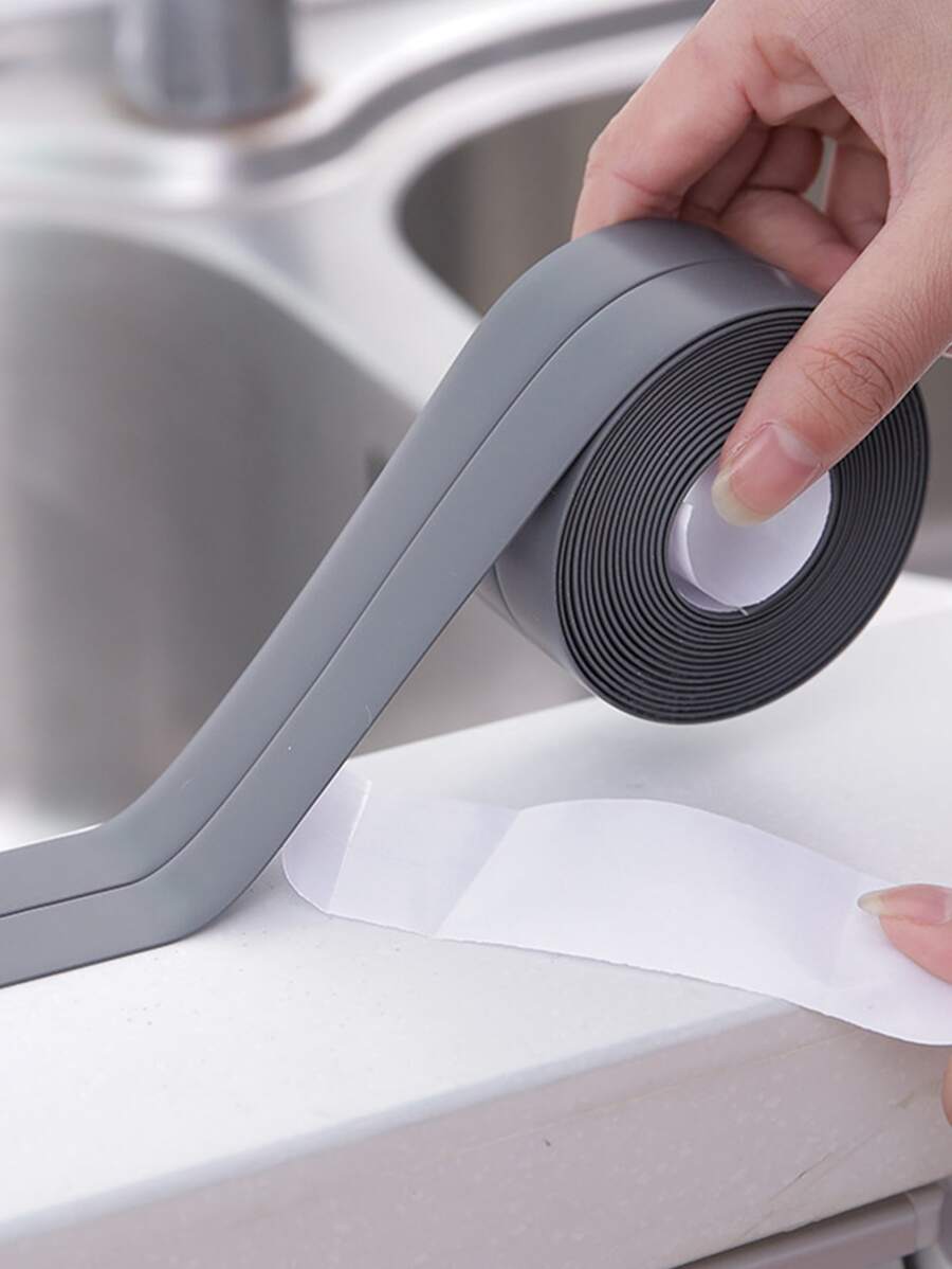 1roll Plastic Sealing Strip, Grey Sealing Tape For Kitchen, Bathroom - Grey - View 1