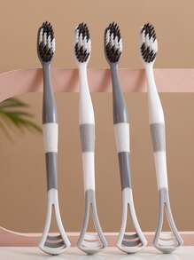 8 piezas/set Cepillo de dientes de plástico multifuncional doble cabeza para casa con de viaje - Multicolor - Ver 5