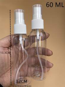 罐裝香水旅行噴霧瓶2入組60ML透明塑料包裝水噴霧銀行搞笑圓形化妝品瓶 - 無色 - 查看 4