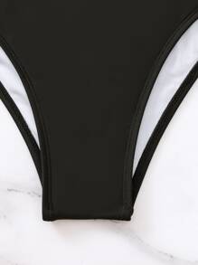 SHEIN Swim Phụ nữ một mảnh Thắt nút Khối Màu - Nhiều màu - Xem 7