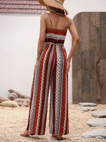 Breezaya Allover Print Wide Leg Cami Jumpsuit - Multicolor - View 2
