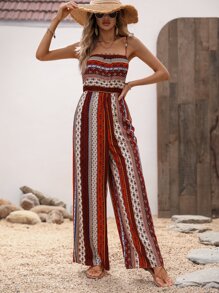 Breezaya Allover Print Wide Leg Cami Jumpsuit - Multicolor - View 5