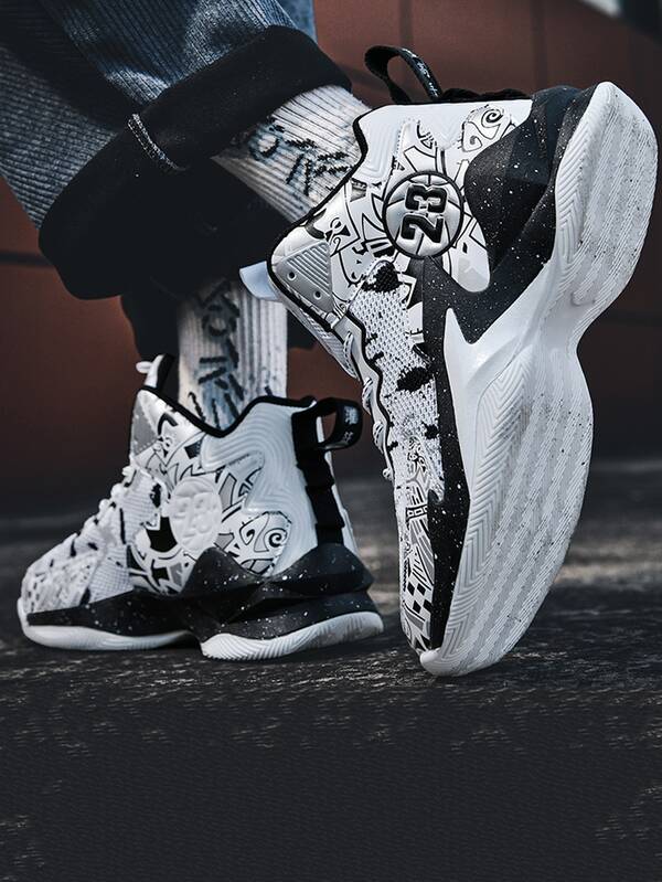 Men Colorblock Laceup Front Sneakers, Sport Outdoor Mesh Basketball