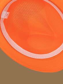 Tape Decor Straw Hat - Orange - View 3