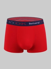 Hombres 3 piezas Calzoncillos boxer con slogan cinta cintura - Multicolor - Ver 4