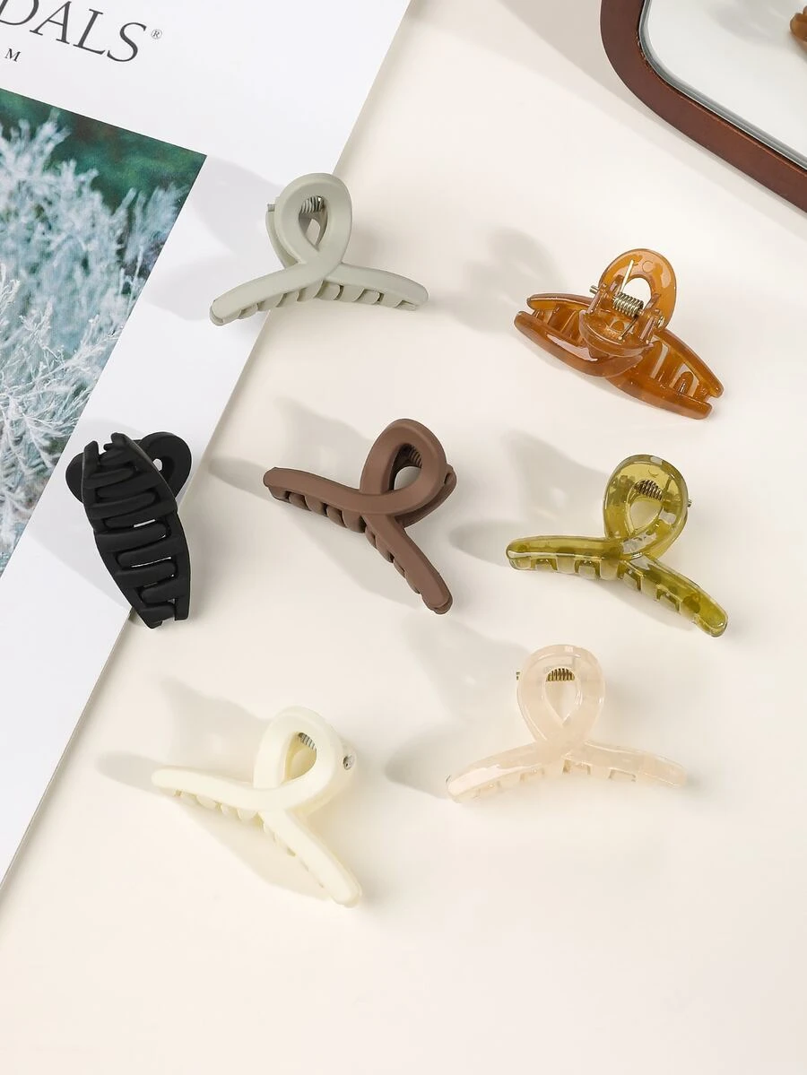 7 piezas Garra de pelo unicolor - Multicolor - Ver 1