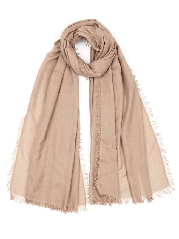 1pc Women Solid Raw Trim Decor Fashion Scarf For Daily Decoration