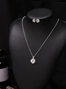 3入組/套結飾首飾套裝 - 銀色 - 查看 1