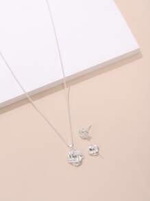 3入組/套結飾首飾套裝 - 銀色 - 查看 2