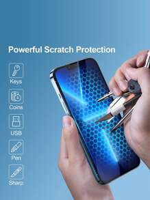 3 tấm phim bảo vệ màn hình chống rơi HD tương thích với iPhone - Trong sáng - Xem 7