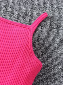 SHEIN Young Girl Sweet Comfortable Round Neck Short Sleeve Two-Piece Set With Pink Floral Print For Summer - Hot Pink - View 7