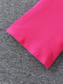 SHEIN Young Girl Sweet Comfortable Round Neck Short Sleeve Two-Piece Set With Pink Floral Print For Summer - Hot Pink - View 8