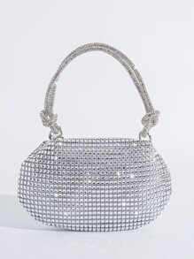 Kim cương giả lấp lánh lấp lánh, sequin, sang trọng, sáng bóng, chuỗi trang trí kim cương nhỏ sáng bóng, kim cương giả, ngọc trai giả cho cô gái tiệc tùng, phụ nữ, cô dâu Hoàn hảo cho bữa tiệc, đám cưới, vũ hội, bữa tối/tiệc, cho cocktail - Bạc - Xem 2