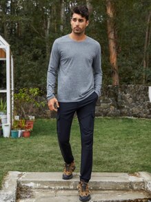 Men Flap Pocket Side Cargo Trousers - Black - View 4