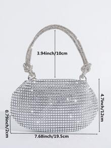 Kim cương giả lấp lánh lấp lánh, sequin, sang trọng, sáng bóng, chuỗi trang trí kim cương nhỏ sáng bóng, kim cương giả, ngọc trai giả cho cô gái tiệc tùng, phụ nữ, cô dâu Hoàn hảo cho bữa tiệc, đám cưới, vũ hội, bữa tối/tiệc, cho cocktail - Bạc - Xem 3