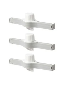 3pcs/set PPSU Food Sealing Clip, Minimalist Two Tone Bag Clip For Home - Grey - View 1