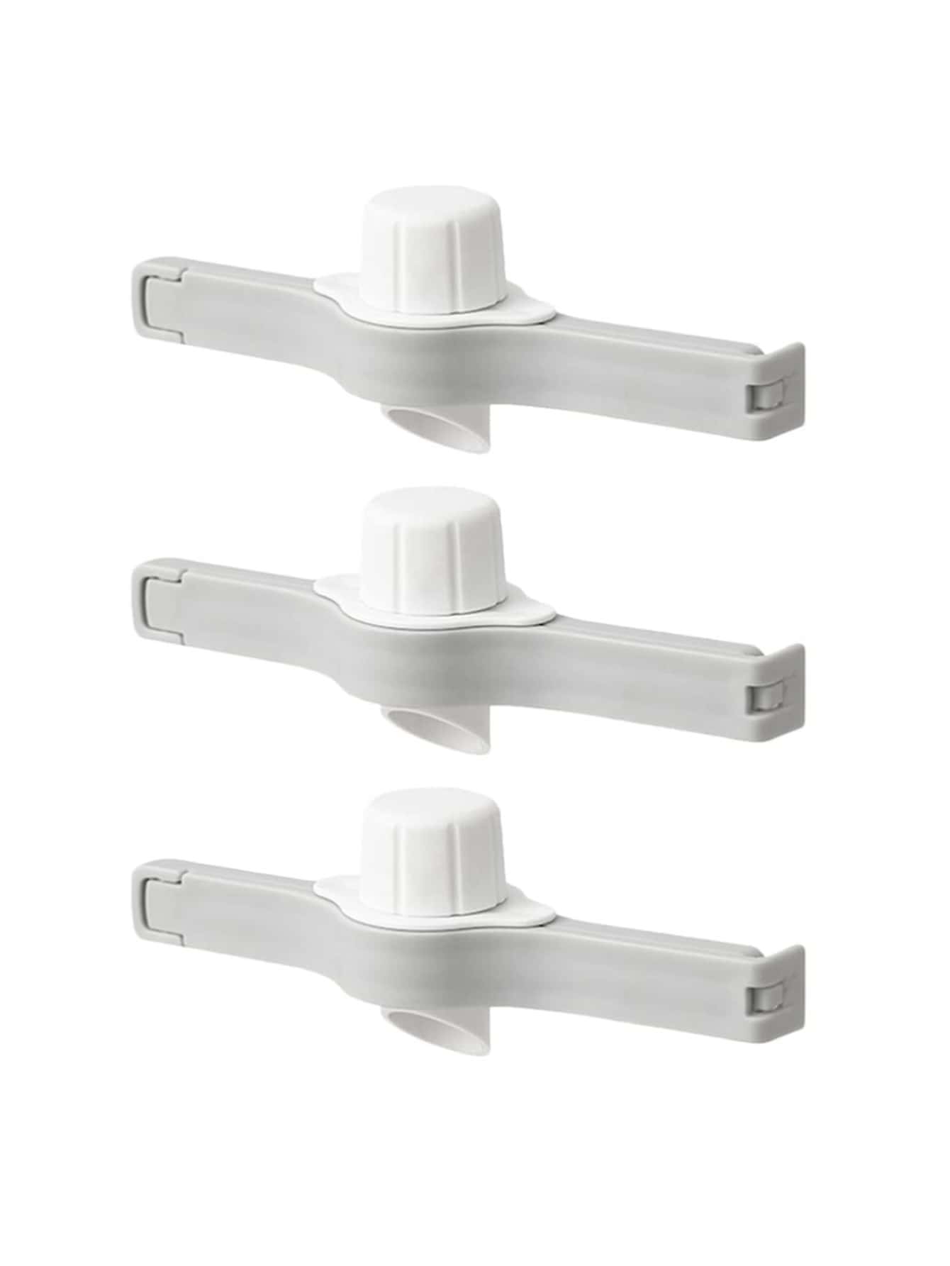 3pcs/set PPSU Food Sealing Clip, Minimalist Two Tone Bag Clip For Home - Grey - View 1