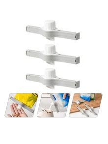 3pcs/set PPSU Food Sealing Clip, Minimalist Two Tone Bag Clip For Home - Grey - View 2