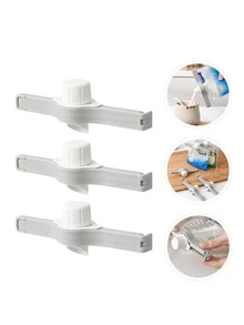 3pcs/set PPSU Food Sealing Clip, Minimalist Two Tone Bag Clip For Home - Grey - View 3