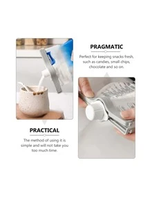 3pcs/set PPSU Food Sealing Clip, Minimalist Two Tone Bag Clip For Home - Grey - View 5