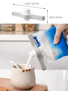 3pcs/set PPSU Food Sealing Clip, Minimalist Two Tone Bag Clip For Home - Grey - View 7