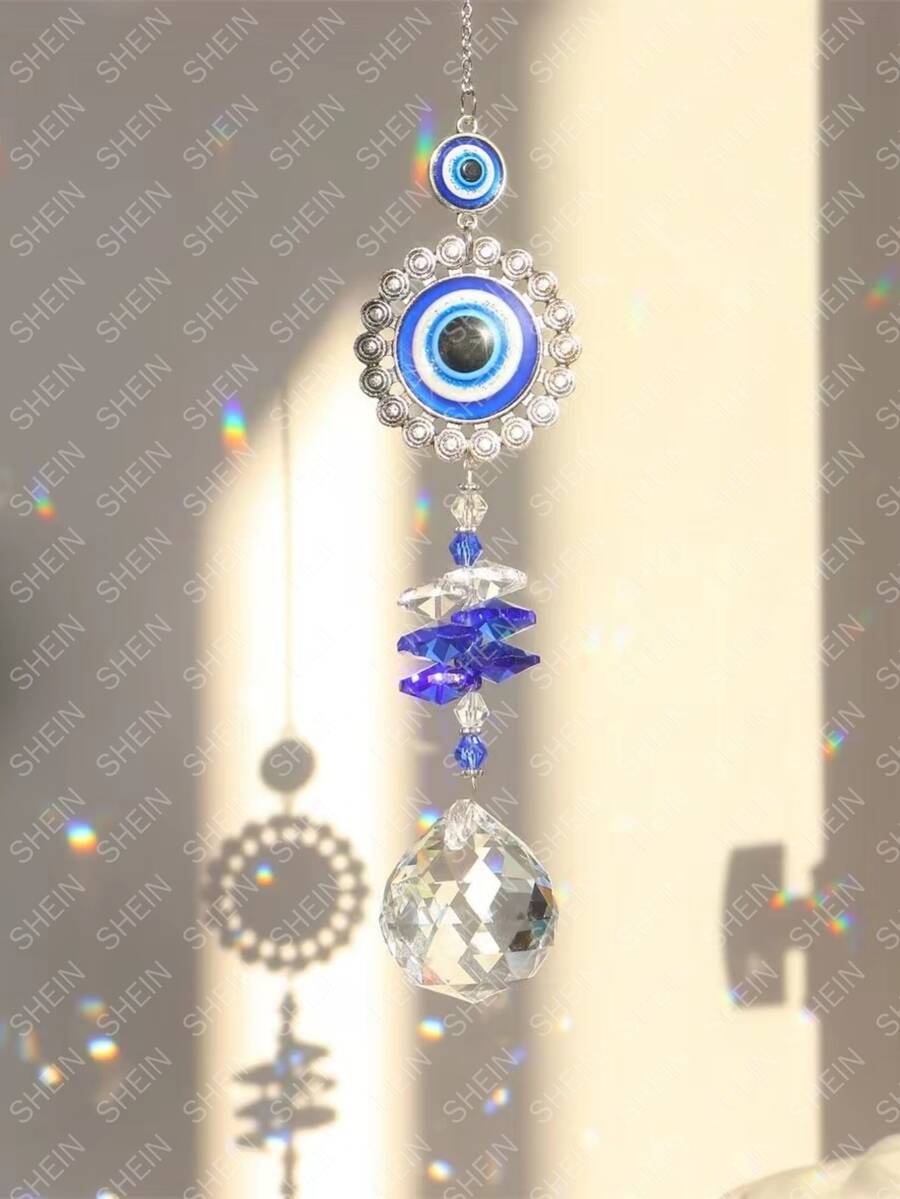 1 Kính Chuông Gió, Sáng Tạo Kim Cương Giả Ác Mắt & Cánh Trang Trí Treo Tường Quyến Rũ Cho Tiệc Cưới, Sân Vườn, Văn Phòng - Nhiều màu - Xem 1