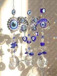 1 Kính Chuông Gió, Sáng Tạo Kim Cương Giả Ác Mắt & Cánh Trang Trí Treo Tường Quyến Rũ Cho Tiệc Cưới, Sân Vườn, Văn Phòng - Nhiều màu - Xem 3