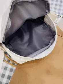 迷你斜挎包 字母贴饰 方形包 书包 适合毕业生 少女 大一 大二 大三和大四 大学和高中 适合户外旅行和返校 轻便时尚 白领人士 大学 工作 商务通勤 办公室 周年纪念 生日 情人节礼物 手机 手机袋 iPhone 包 手机袋 女士手机 钱包 钱包 - 米色 - 查看 5