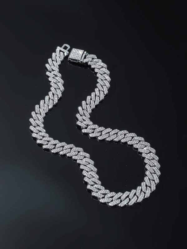 1pc Full Diamond Chain Hip Hop Necklace For Men
